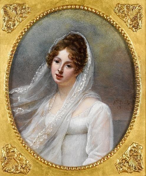 Portrait Of A Lady, Said To Be Madame De Montbrisson Oil Painting by Louis Leopold Boilly