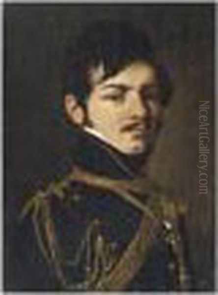 Portrait De Louis De Praille, Officier D'artillerie Oil Painting by Louis Leopold Boilly