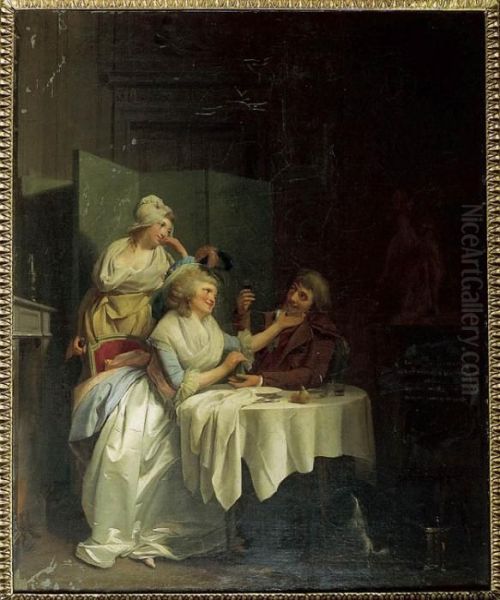 L'ivresse Ou Le Souper. Oil Painting by Louis Leopold Boilly