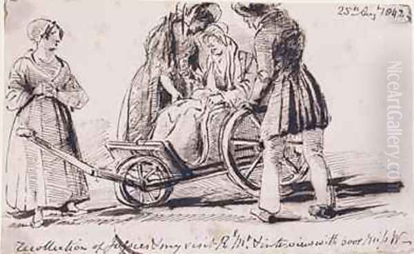 Dorothy Wordsworth 1771-1855 in a Wheelchair Oil Painting by John Harden