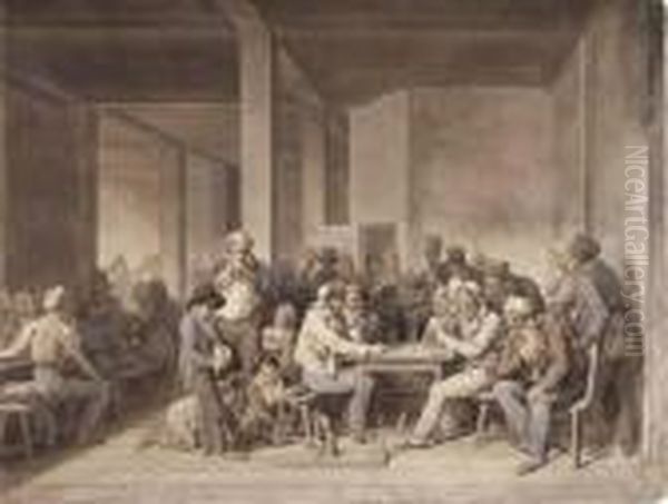 Un Cabaret A Paris En 1815 Oil Painting by Louis Leopold Boilly