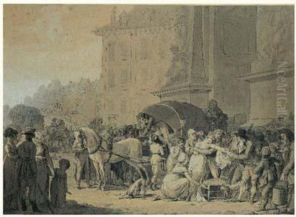 Accident Pres De La Porte Saint Denis Oil Painting by Louis Leopold Boilly