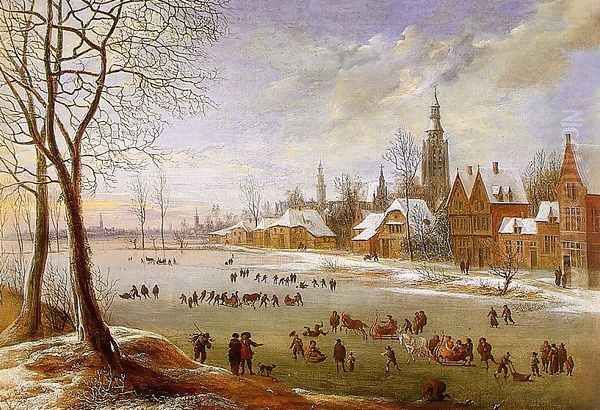 The Pleasures of Winter Oil Painting by Daniel van Heil