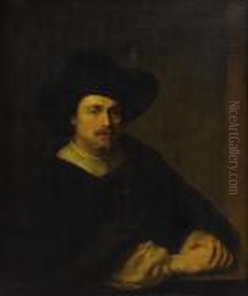 Portrait Of A Man With Hat Oil Painting by Ferdinand Bol