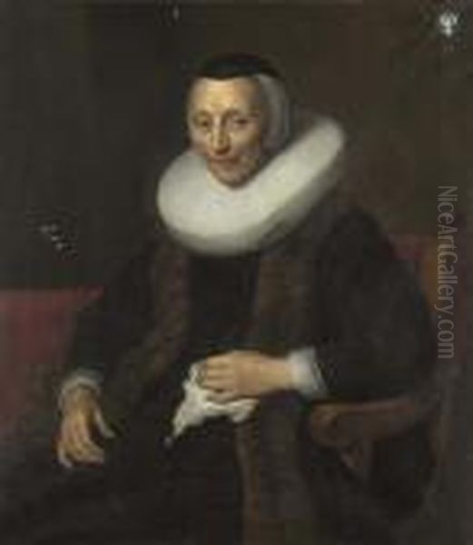 Portrait Von Balichje Pietersdr. Hasselaer (1579 - 1663). Oil Painting by Ferdinand Bol