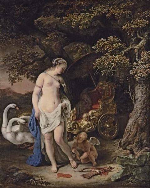 Venus And Cupid Oil Painting by Ferdinand Bol