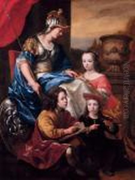 Portrait Of A Family, An Allegory Of Education Oil Painting by Ferdinand Bol