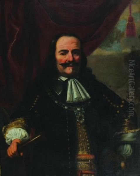 Portrait Of Michiel Adriaensz De Ruyter Oil Painting by Ferdinand Bol