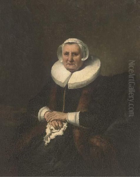 Portrait Of Elisabeth Jacobsdr. Bas Oil Painting by Ferdinand Bol