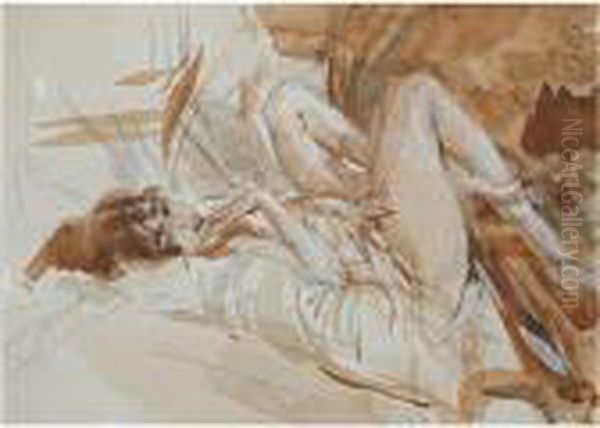 Reclining Lady Oil Painting by Giovanni Boldini