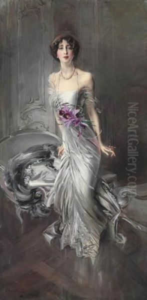 Ritratto Di Madame Eugene Doyen Oil Painting by Giovanni Boldini