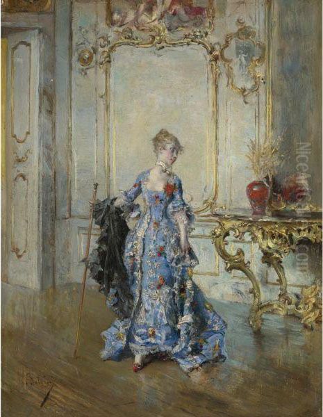 The Last Glance In The Mirror Oil Painting by Giovanni Boldini