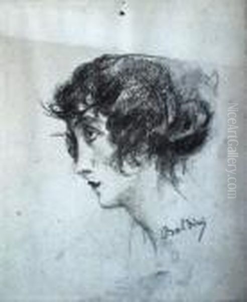 Portrait De Femme De Profil Oil Painting by Giovanni Boldini