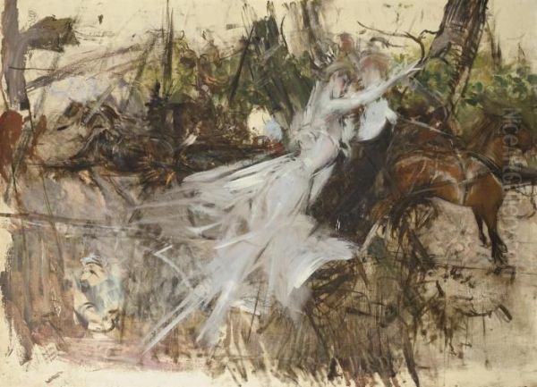 Sogno Di Una Notte Di Mezza Estate: A Midsummer Night's Dream Oil Painting by Giovanni Boldini