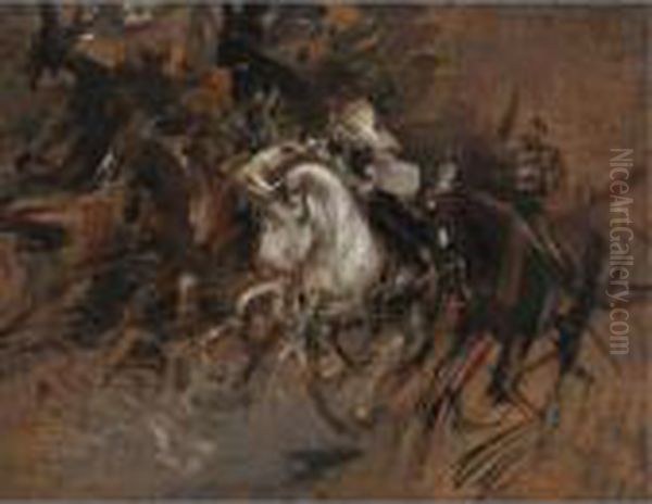 Cavalieri Oil Painting by Giovanni Boldini