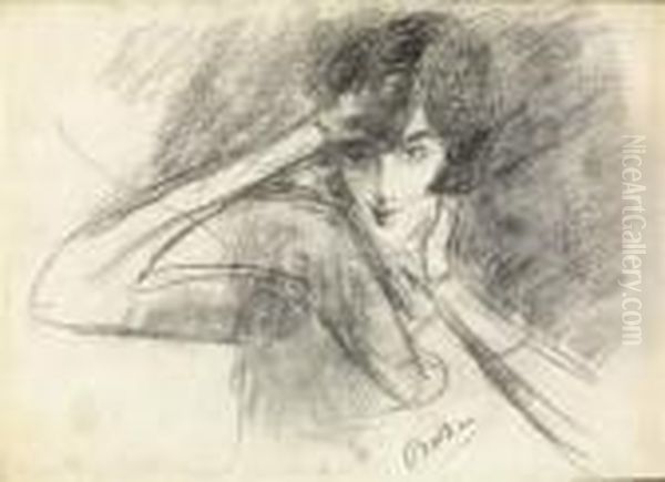 Portrait De Femme Oil Painting by Giovanni Boldini