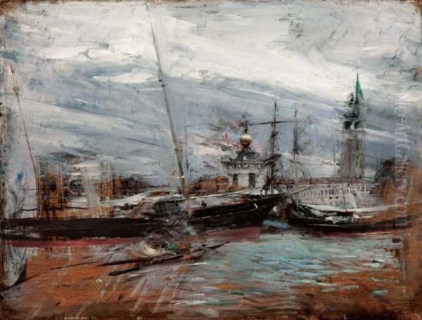 Venezia, Punta Della Dogana Oil Painting by Giovanni Boldini