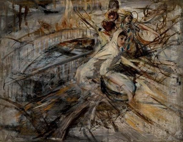 Studio Di Donne A Venezia (study Of Women, Venice) Oil Painting by Giovanni Boldini