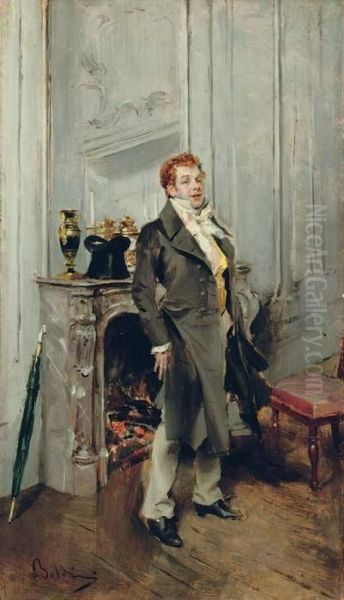 Portrait Of The Actor Coquelin Aine Oil Painting by Giovanni Boldini