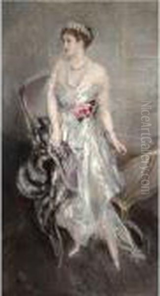 Princess Anastasia Of Greece (mrs Leeds) Oil Painting by Giovanni Boldini