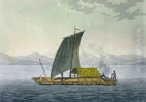 A raft leaving the port of Guayaquil Ecuador by Humboldt, Friedrich Alexander, Baron von