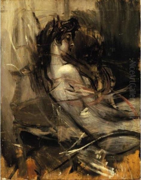 Nudo Seduto Oil Painting by Giovanni Boldini