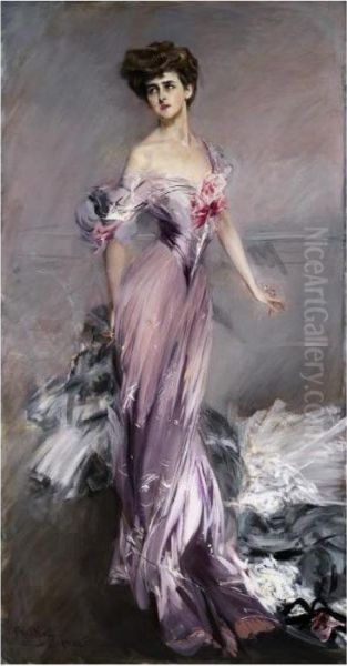 Portrait Of Mrs. Howard Johnston Oil Painting by Giovanni Boldini