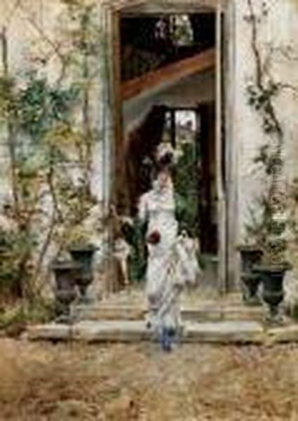 Ritorno O Uscita Per La Passeggiata Oil Painting by Giovanni Boldini