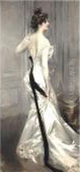 The Black Sash Oil Painting by Giovanni Boldini