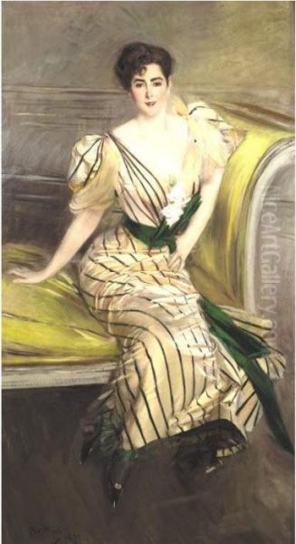 Portrait Of Madame Josephina Alvear De Errazuriz Oil Painting by Giovanni Boldini