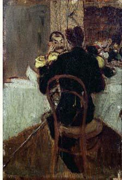 Deux Militaires Au Restaurant Oil Painting by Giovanni Boldini