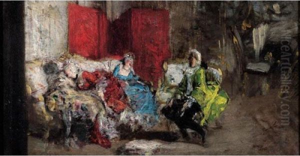 Allegri Conversari Oil Painting by Giovanni Boldini