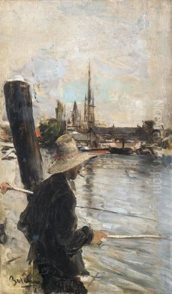 Parigi, Pescatore Alla Lenza Oil Painting by Giovanni Boldini