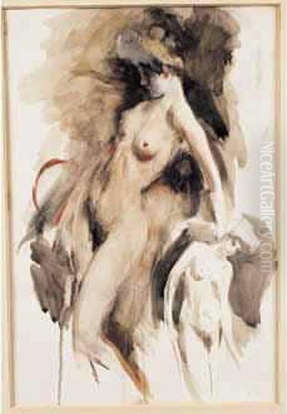 Aquarelle Gouachee Et Lavis Sur Papier, Portant Le Timbre De L'atelier En Bas A Droite. Oil Painting by Giovanni Boldini