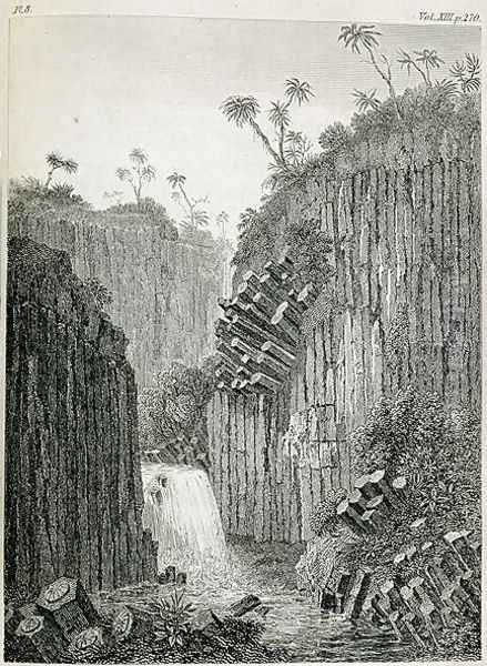 Cascade of Regla near Mexico Oil Painting by Humboldt, Friedrich Alexander, Baron von