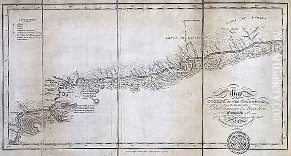 Map of the course of the Oroonoko from the Mouth of the Rio Sinaruco to Angostura Oil Painting by Humboldt, Friedrich Alexander, Baron von