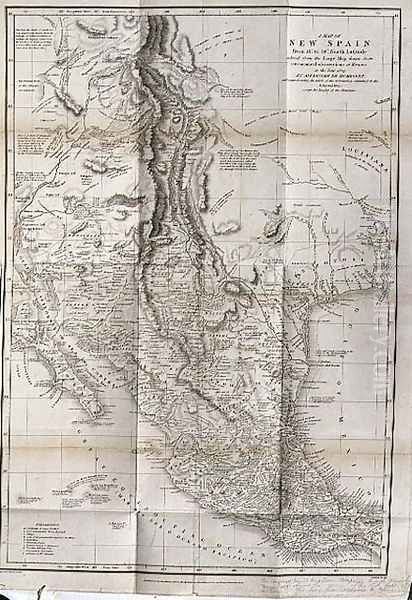 Map of New Spain in 1804 Oil Painting by Humboldt, Friedrich Alexander, Baron von