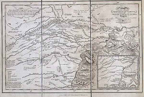 Map of the Eastern part of the Province of Verina between the Oronooko the Abura and the Rio Meta Oil Painting by Humboldt, Friedrich Alexander, Baron von