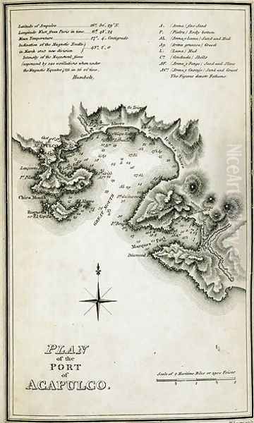 Plan of the Port of Acapulco Oil Painting by Humboldt, Friedrich Alexander, Baron von