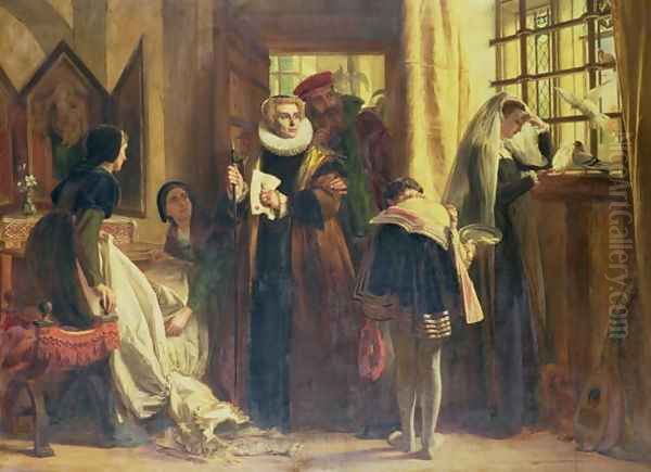 Mary Queen of Scots in Captivity Oil Painting by John Callcott Horsley