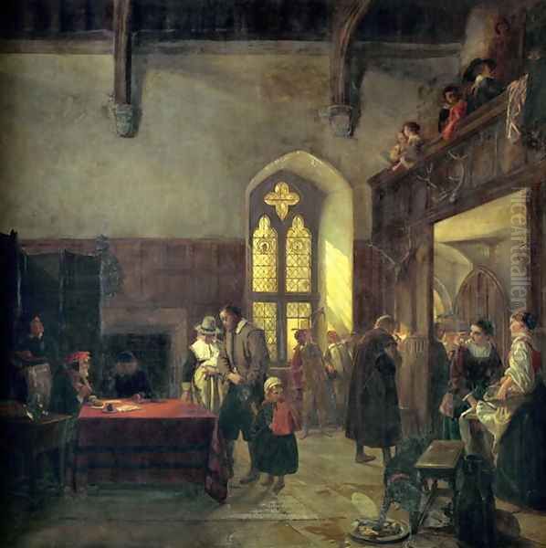 Rent Day at Haddon Hall Oil Painting by John Callcott Horsley