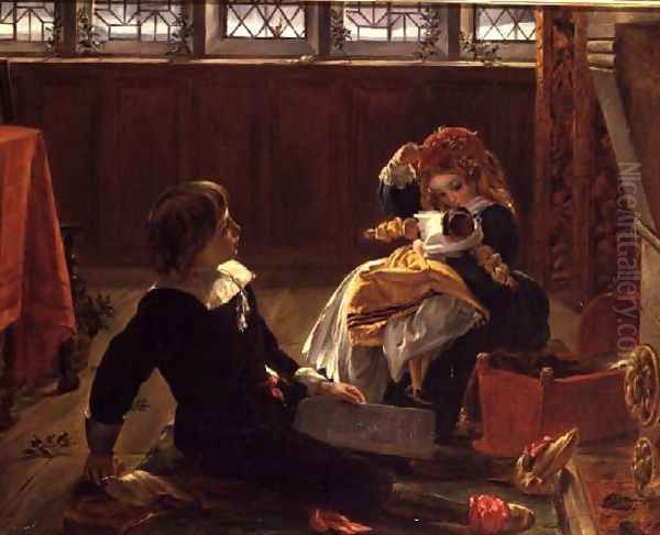 Under the Mistletoe Oil Painting by John Callcott Horsley