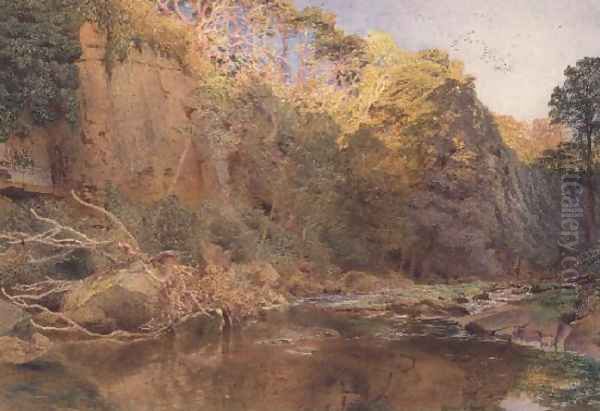 A river landscape Oil Painting by Alfred William Hunt