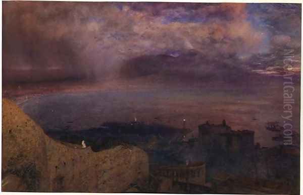 Naples or Land of Smouldering Fire Oil Painting by Alfred William Hunt