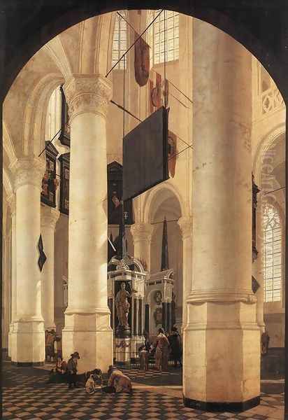 New Church in Delft with the Tomb of Willem the Silent 1650 Oil Painting by Gerard Houckgeest