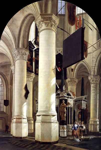 Interior of the Nieuwe Kerk, Delft, with the Tomb of William the Silent Oil Painting by Gerard Houckgeest