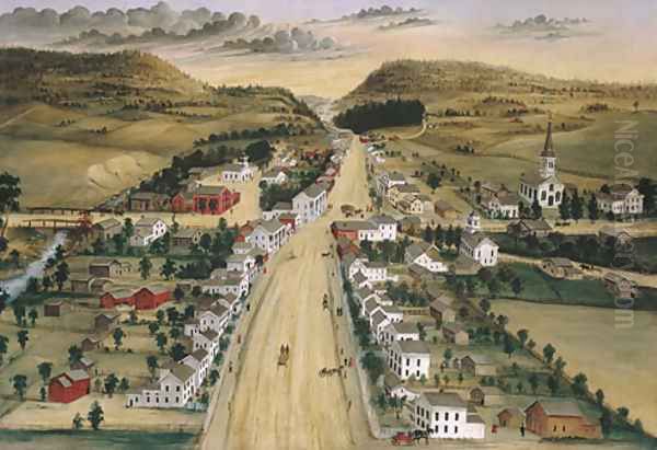 View of Poestenkill, New York Oil Painting by Joseph H. Hidley