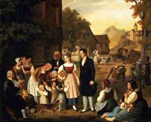 Dorotheas Farewell from Goethes Hermann and Dorothea Oil Painting by Heinrich Maria von Hess