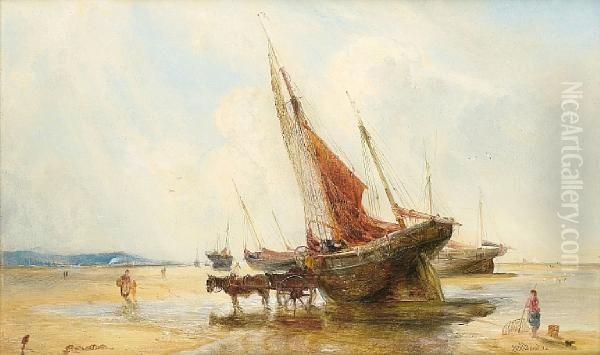 Unloading The Catch Oil Painting by William Joseph Caesar Julius Bond