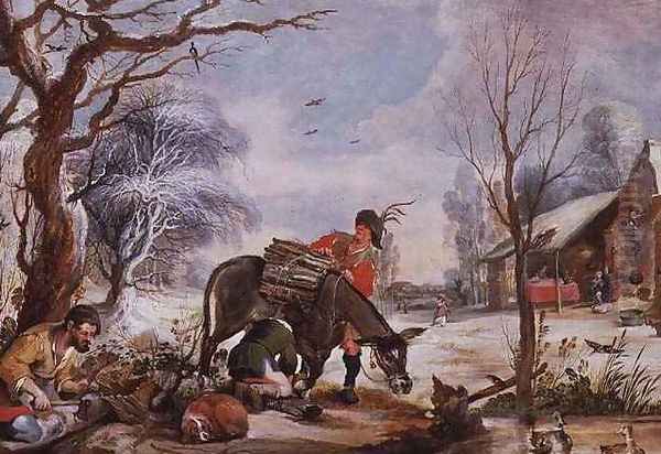 Winter Scene Oil Painting by Willem van, the Elder Herp